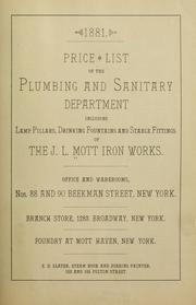Cover of: Price list of the plumbing and sanitary department, including lamp pillars, drinking fountains and stable fittings