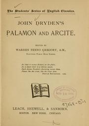 Cover of: John Dryden's Palamon and Arcite by John Dryden, John Dryden