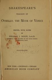 Cover of: Shakespeare's tragedy of Othello, the Moor of Venice by William Shakespeare