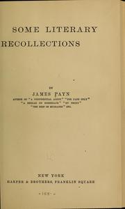 Cover of: Some literary recollections