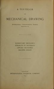 Cover of: A textbook on mechanical drawing...