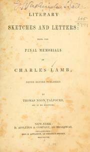 Cover of: Literary sketches and letters by Charles Lamb, Charles Lamb