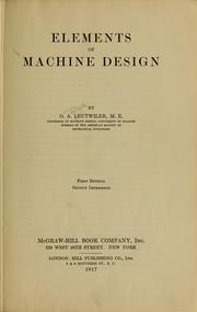 Cover of: Elements of machine design