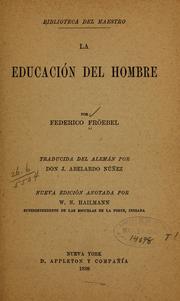 Cover of: La educación del hombre by Friedrich Fröbel