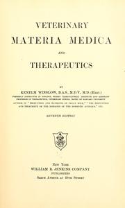 Cover of: Veterinary materia medica and therapeutics