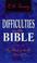 Cover of: Difficulties in the Bible