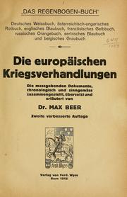 Cover of: "Das Regenbogen-buch" by Max Beer