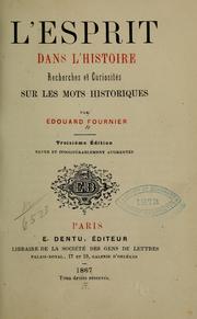 Cover of: L'esprit dans l'histoire by Edouard Fournier