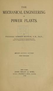 Cover of: The mechanical engineering of power plants