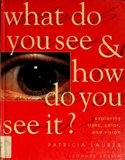 Cover of: What do you see & how do you see it?: exploring light, color, and vision