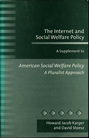 Cover of: The Internet and social welfare policy: a supplement to American social welfare policy : a pluralist approach