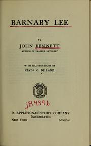 Cover of: Barnaby Lee by Bennett, John