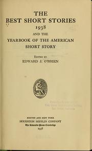 Cover of: The Best Short Stories of 1938 by Edward J. O'Brien