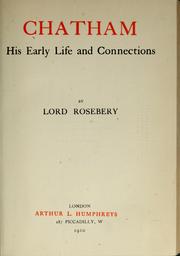 Cover of: Chatham: his early life and connections