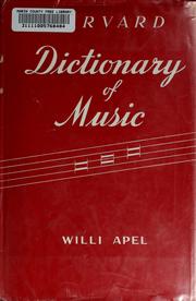 Cover of: Harvard dictionary of music