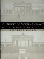 Cover of: A history of modern Germany by Dietrich Orlow