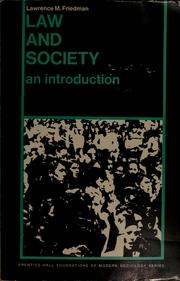 Cover of: Law and society: an introduction