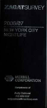 Cover of: New York City nightlife 2006/07 by Zagat Survey (Firm)