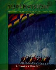 Cover of: Supervision: concepts & practices of management