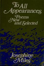 Cover of: To all appearances: poems new and selected