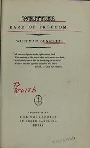 Cover of: Whittier, bard of freedom