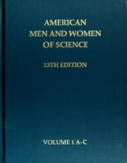 Cover of: American men and women of science, 13th edition: discipline and geographic indexes