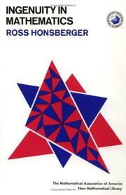 Cover of: Ingenuity in Mathematics (New Mathematical Library) by Ross Honsberger