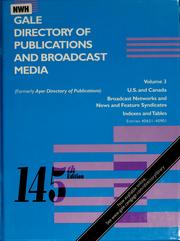 Cover of: Gale directory of publications and broadcast media