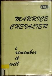 Cover of: I remember it well by Maurice Chevalier