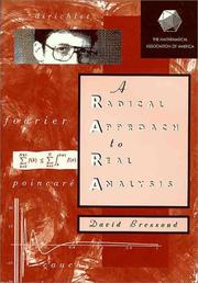 Cover of: A radical approach to real analysis