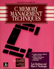 Cover of: C memory management techniques by Len Dorfman