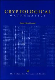 Cover of: Cryptological Mathematics (Classroom Resource Materials) by Robert Edward Lewand