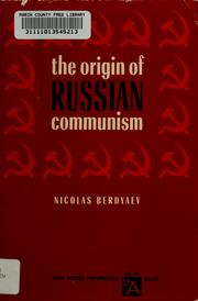 Cover of: The origin of Russian communism