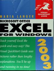Cover of: Microsoft Office Excel 2003 for Windows by Maria Langer