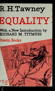 Equality by Richard H. Tawney