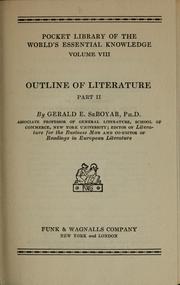 Cover of: Outline of literature