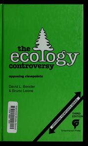 Cover of: The Ecology controversy by Bruno Leone