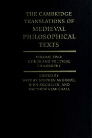 Cover of: The Cambridge translations of Medieval philosophical texts: Ethics and political philosophy
