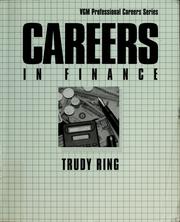 Cover of: Careers in finance by Trudy Ring