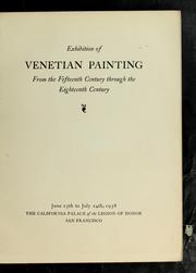 Cover of: Exhibition of Venetian painting