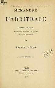Cover of: L'arbitrage