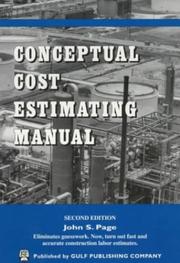 Cover of: Conceptual cost estimating manual by John S. Page