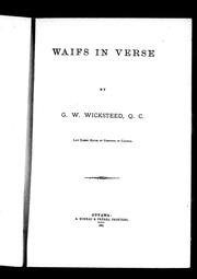 Cover of: Waifs in verse by G. W. Wicksteed