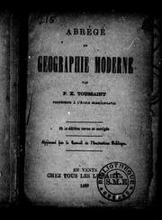Cover of: Abrégé de géographie moderne by F. X. Toussaint