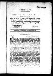 Appendix to report of Lieutenant Colonel Cockburn, on the subject of emigration by Francis Cockburn