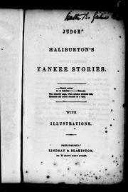 Cover of: Judge Haliburton's Yankee stories