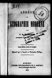 Cover of: Abrégé de géographie moderne by F. X. Toussaint