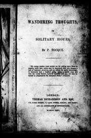 Cover of: Wandering thoughts, or, Solitary hours by Philip Tocque