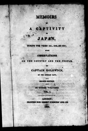 Cover of: Memoirs of a captivity in Japan, during the years 1811, 1812, and 1813: with observations on the country and the people