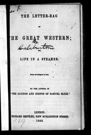 Cover of: The letter bag of the Great Western, or, Life in a steamer by Thomas Chandler Haliburton